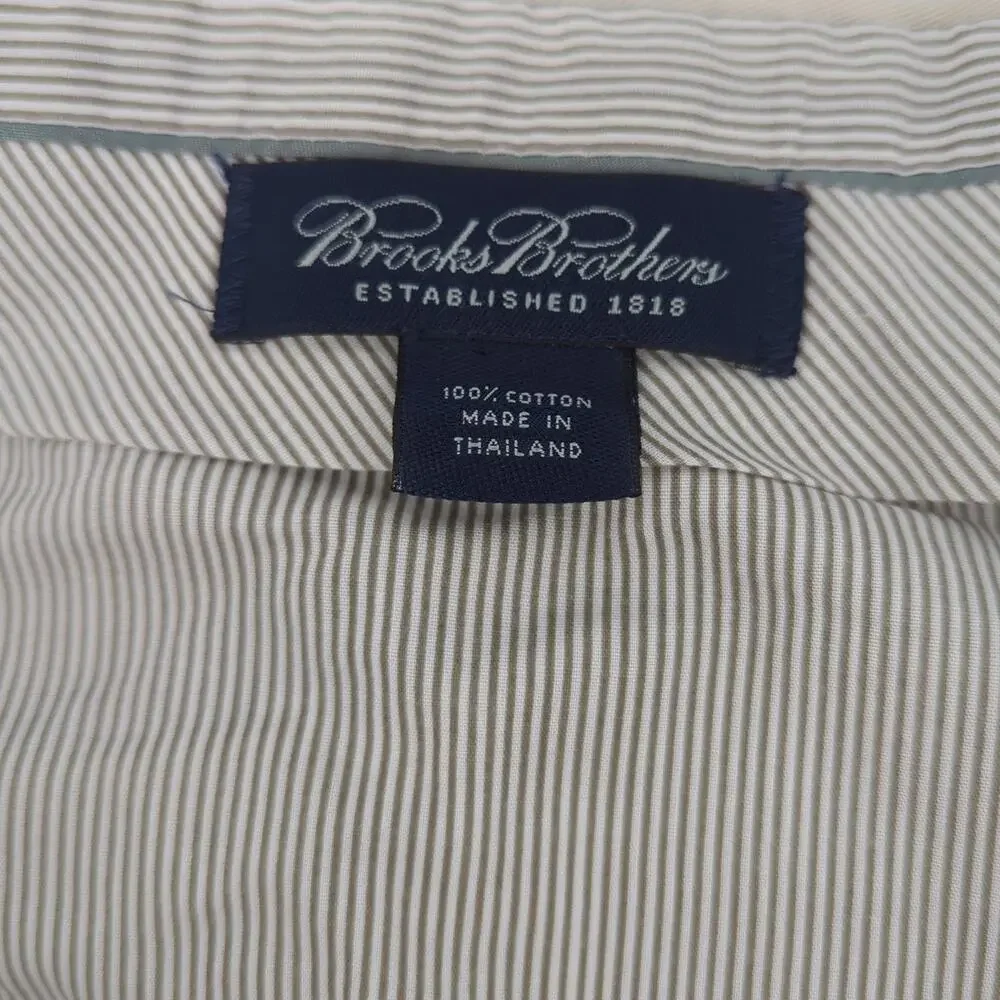 EUC Brooks Brothers White Cotton Pleated Dress Pants Mens 35x29 Dry Clean Cuffed - Picture 10 of 13